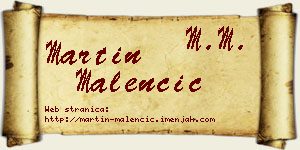 Martin Malenčić vizit kartica